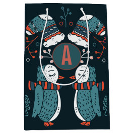 Mit Monogramm Folk Art Weihnachten Mittlere Geschenktüte