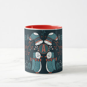 Mit Monogramm Folk Art Weihnachten Tasse