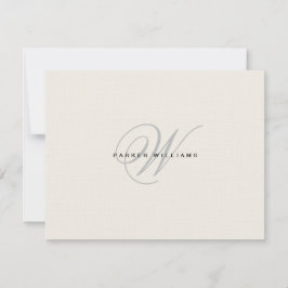 Mit Monogramm formelle Wohnung Dankeschön Karte