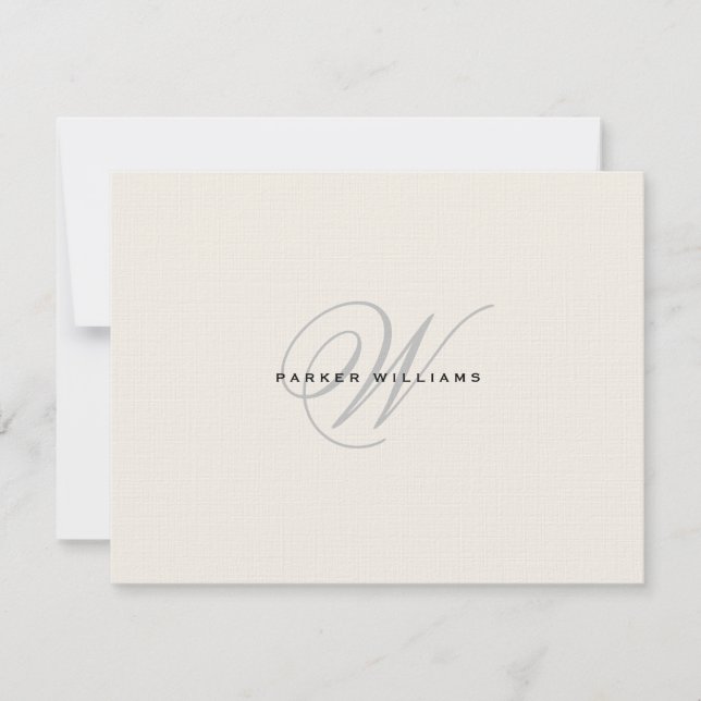 Mit Monogramm formelle Wohnung Dankeschön Karte (Vorderseite)