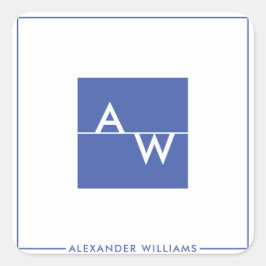Mit Monogramm Formular Quadratischer Aufkleber