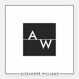 Mit Monogramm Formular Quadratischer Aufkleber