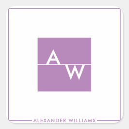 Mit Monogramm Formular Quadratischer Aufkleber