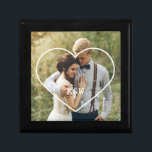 Mit Monogramm Foto für Herzrahmen Erinnerungskiste<br><div class="desc">Elegantes und einfaches personalisiertes Foto-Design perfekt für den Muttertag,  als Hochzeit- oder Jubiläumsgeschenk,  Abschluss Geschenk,  etc.</div>