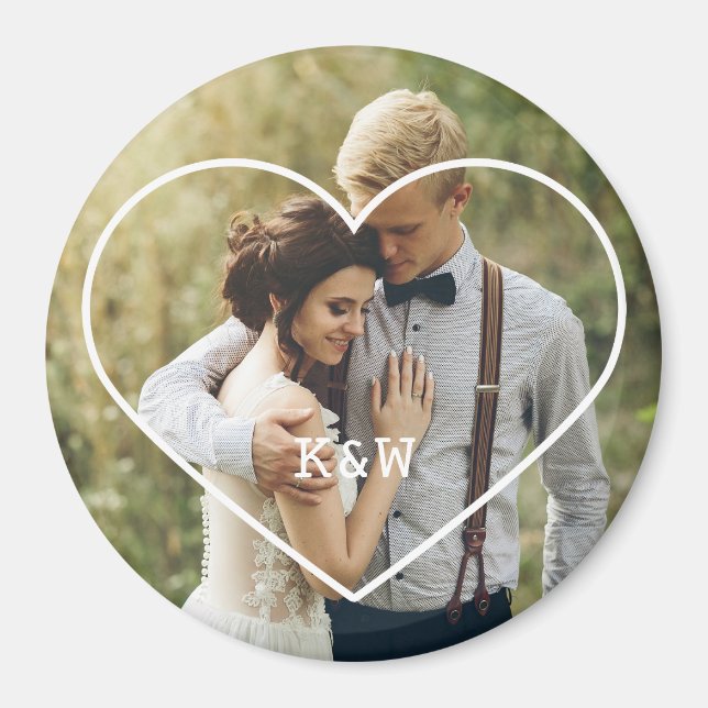 Mit Monogramm Foto Magnet (Vorne)