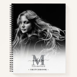 Mit Monogramm Foto Schwarz-weiß Artist Sketchbook Notizbuch