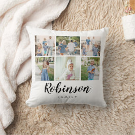 Mit Monogramm Fotocollage Classic-Familie | Kissen