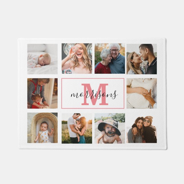 Mit Monogramm FotoCollage Personalisiert Doormat Fußmatte (Vorderseite)