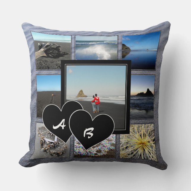 Mit Monogramm Fotolollage-Drehkissen Kissen (Vorderseite)