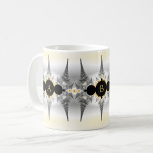 Mit Monogramm Fraktal-Spikes Kaffeetasse