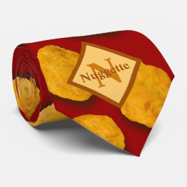 Mit Monogramm Funny Chicken Nugget Pattern Krawatte