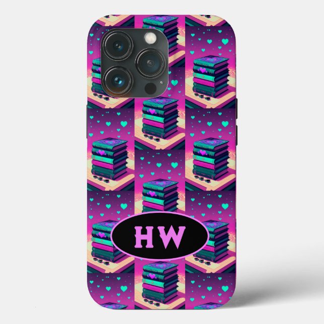 Mit Monogramm für die Liebe von Büchern Case-Mate iPhone Hülle (Rückseite)