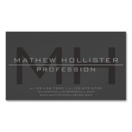 Mit Monogramm für Männer, grau Magnetische Visitenkarte