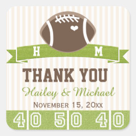 MIT MONOGRAMM FUSSBALL DANKE IHNEN GASTGESCHENK HO QUADRATISCHER AUFKLEBER