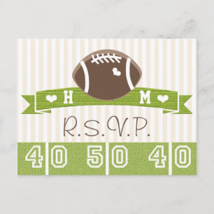 Mit Monogramm Fußballhochzeit RSVP Postkarte