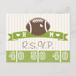 Mit Monogramm Fußballhochzeit RSVP Postkarte