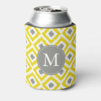 Mit Monogramm-Gelb- und Grau-Ikat-Diamantenmuster