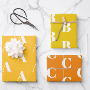 Mit Monogramm gelbe Farbtöne, benutzerdefinierte A Geschenkpapier Set