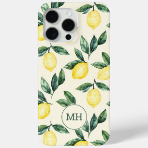 Mit Monogramm Gelbe Zitronen Muster Moderne Initia Case-Mate iPhone Hülle