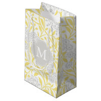 Mit Monogramm-gelbes, florales Damastmuster
