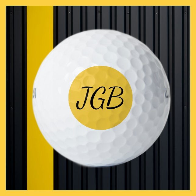 Mit Monogramm Gelbes Gold oder Farbhintergrund aus Golfball (Von Creator hochgeladen)