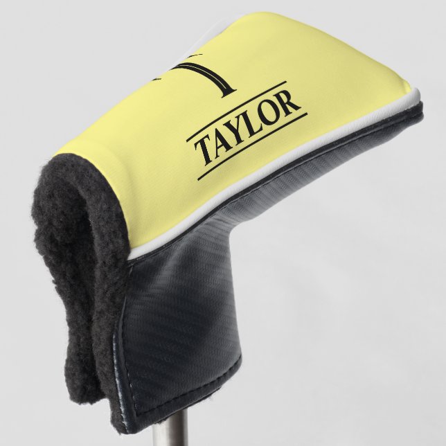 Mit Monogramm Gelbes Putter Golf Head Cover Headcover (3/4 Vorderseite)