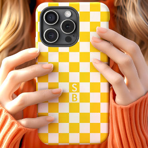 Mit Monogramm gelbes und weißes Karton Case-Mate iPhone Hülle