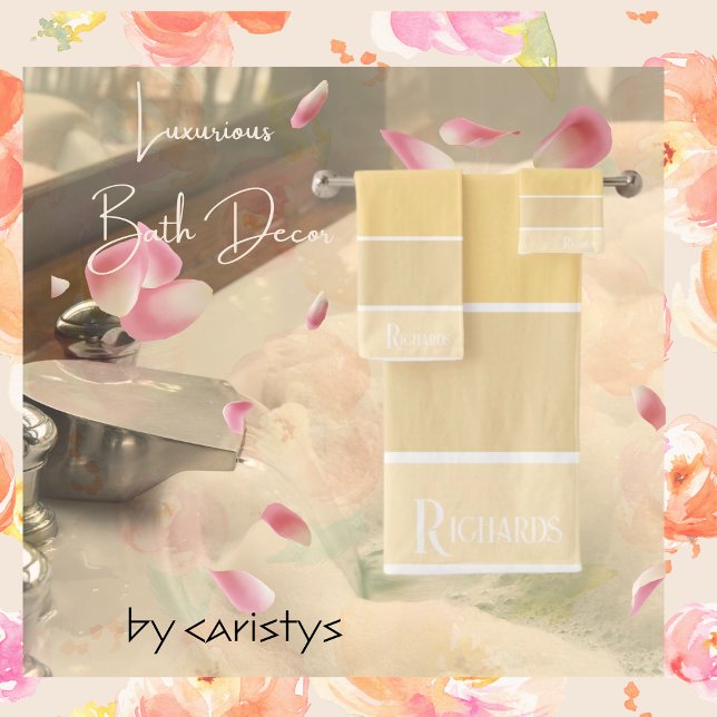 Mit Monogramm-Gelbgoldene Badhandtuch Set (Von Creator hochgeladen)