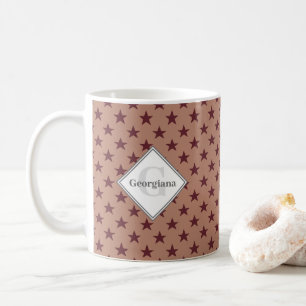 Mit Monogramm geometrische Cabernet-Sterne auf Kor Kaffeetasse