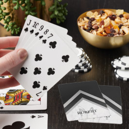 Mit Monogramm geometrischer Zickzack schwarzer Sil Spielkarten