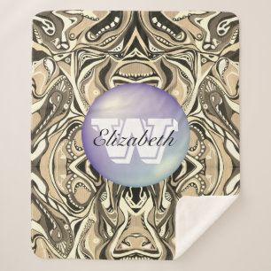 Mit Monogramm Geometrisches Artdeco Vivid Muster Sherpadecke