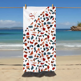Mit Monogramm geometrisches Muster Strandtuch