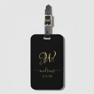 Mit Monogramm Gepäckanhänger für Schwarzes Gold