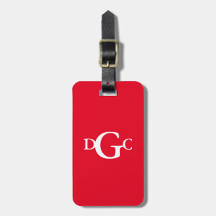Mit Monogramm Gepäckanhänger Rot und Weiß