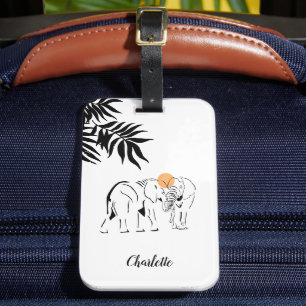 Mit Monogramm Gepäckmarke "Elephant Lover" Gepäckanhänger