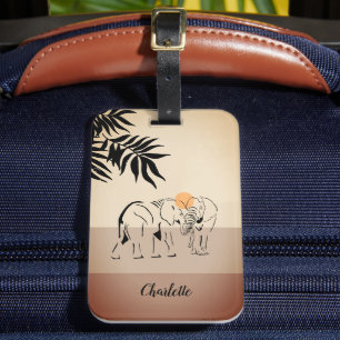 Mit Monogramm Gepäckmarke "Elephant Lover" Gepäckanhänger
