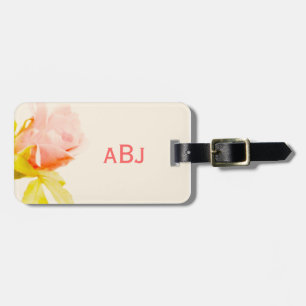 Mit Monogramm Gepäckmarke Rosa Gepäckanhänger