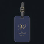 Mit Monogramm Gepäcktag in Edelmarineblau Gepäckanhänger<br><div class="desc">Unverkennbar</div>