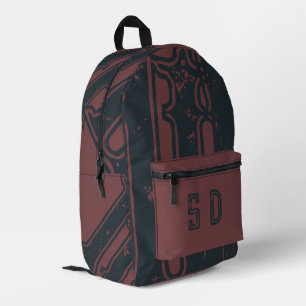 Mit Monogramm gestörter Cooler Cadet Blue Deep-Kaf Bedruckter Rucksack
