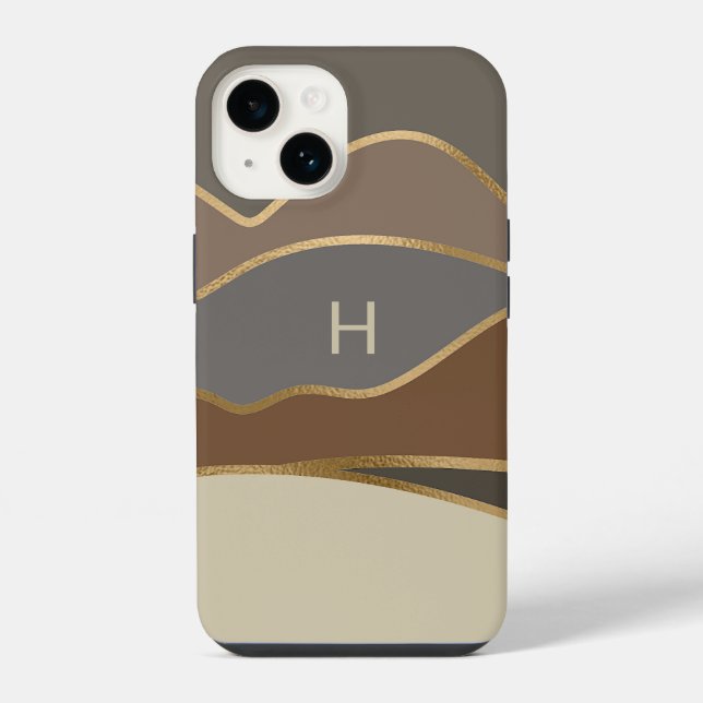 Mit Monogramm gestrichene Hügel iPhone Hülle (Rückseite)