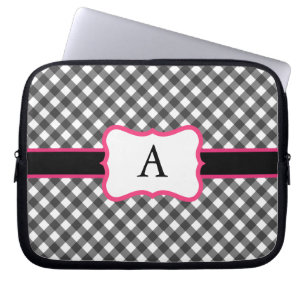 Mit Monogramm Gingham-Laptop-Kasten Laptopschutzhülle