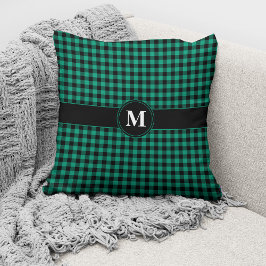 Mit Monogramm Gingham-Muster Kissen