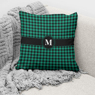 Mit Monogramm Gingham-Muster Kissen