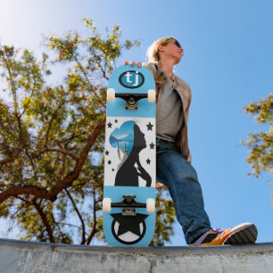 Mit Monogramm Girly Skateboard mit Sternen