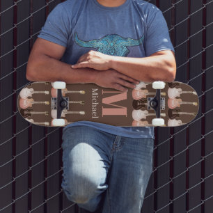 Mit Monogramm Gitarrenmuster Brown Skateboard