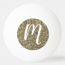 Mit Monogramm Glitzer-elegantes Gold und Weiß Tischtennisball