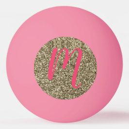 Mit Monogramm Glitzer-elegantes Rosa und Gold Tischtennisball