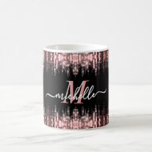 Mit Monogramm Glitzer Sparkle Rose