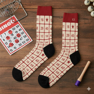 Mit Monogramm-Glücksspiel-Socke - Bingo Socken