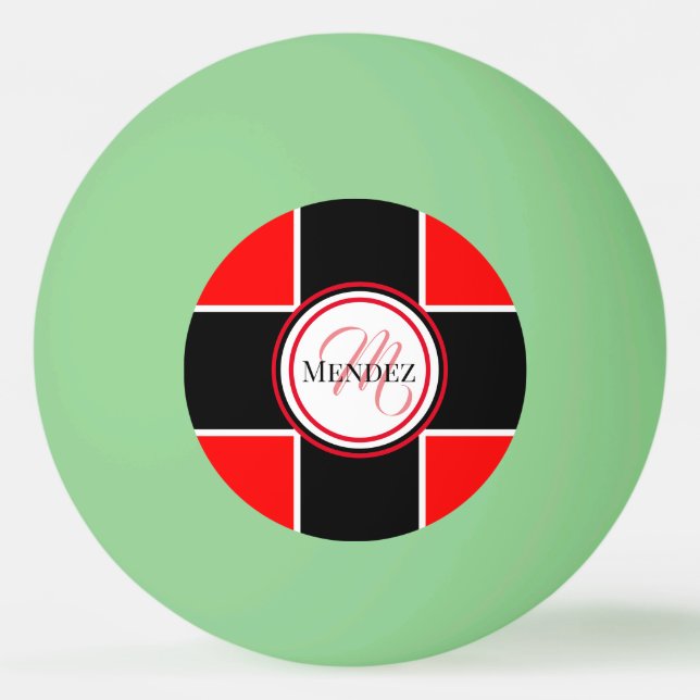 Mit Monogramm Glühen im dunklen Pingpong-Ball Tischtennisball (Vorderseite)